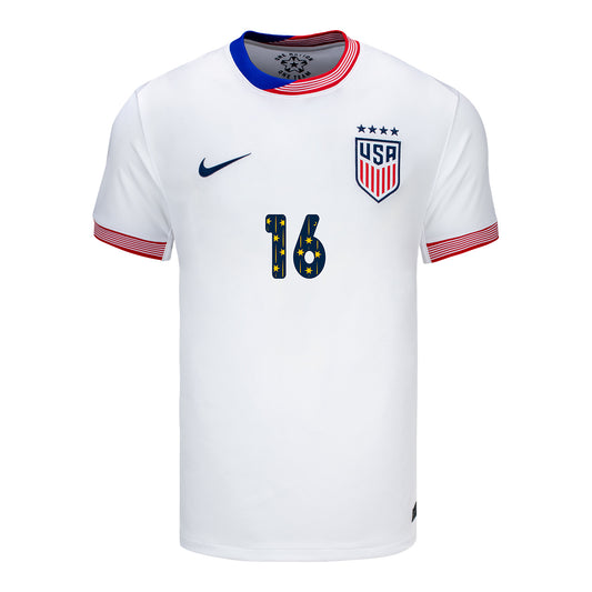 Men's Nike USWNT 2024 SheBelieves Cup Home Lavelle 16 Stadium Jersey - Front View