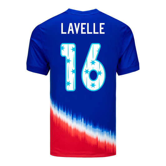 Men's Nike USWNT 2024 SheBelieves Cup Away Lavelle 16 Stadium Jersey - Back View