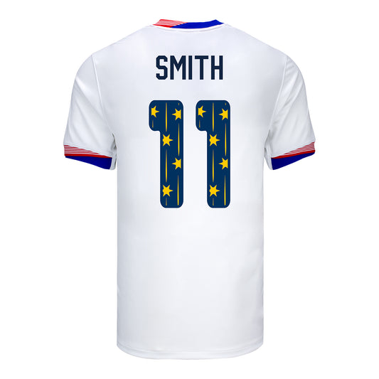 Men's Nike USWNT 2024 SheBelieves Cup Home Smith 11 Stadium Jersey - Back View