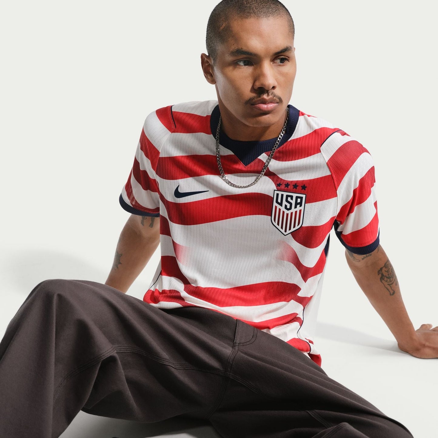 Men's Nike USWNT 2026 Personalized Stripes Match Jersey