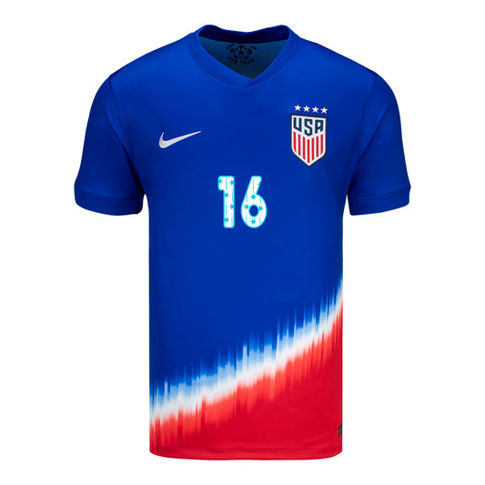 Men's Nike USWNT 2024 SheBelieves Cup Away Lavelle 16 Stadium Jersey - Front View