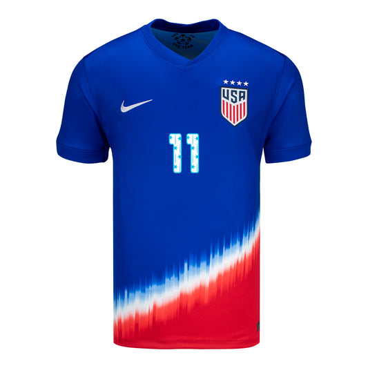 Men's Nike USWNT 2024 SheBelieves Cup Away Smith 11 Stadium Jersey - Front View