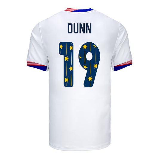 Men's Nike USWNT 2024 SheBelieves Cup Home Dunn 19 Stadium Jersey - Back View